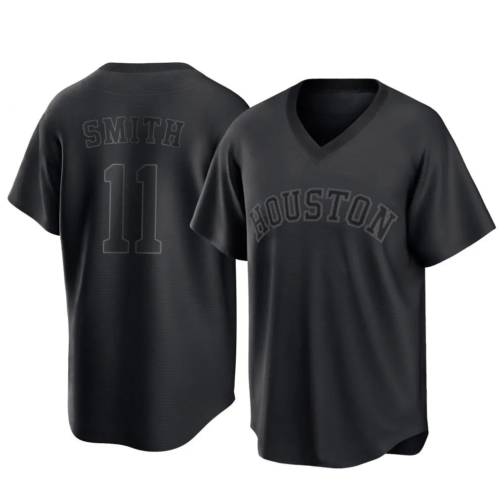 Jamed H.Astros #11 Cam Smith Player Black Fashion T-shirt Home Game Stitched Jerseys