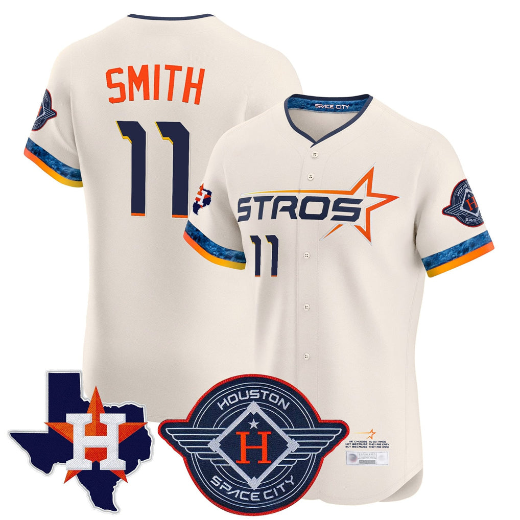 Jamed H.Astros #11 Cam Smith Player Cream City Connect Texas Patch Vapor Premier Limited Elite Home Stitched Jerseys