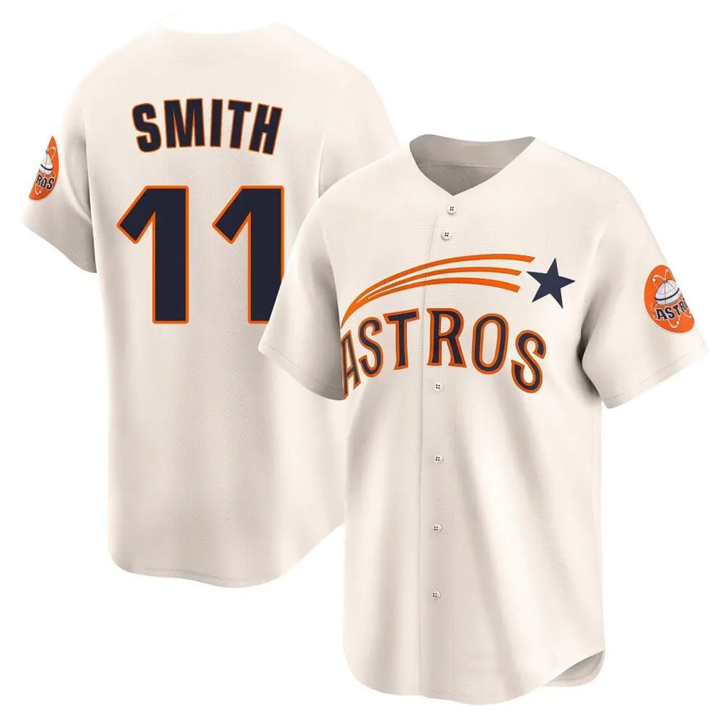 Jamed H.Astros #11 Cam Smith Player Cream Throwback Cooperstown Collection Limited Stitched Jerseys