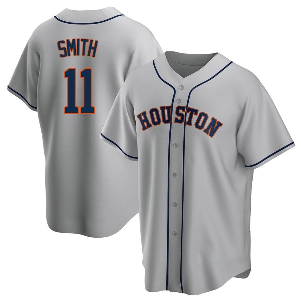 Jamed H.Astros #11 Cam Smith Player Gray Home Game Stitched Jerseys