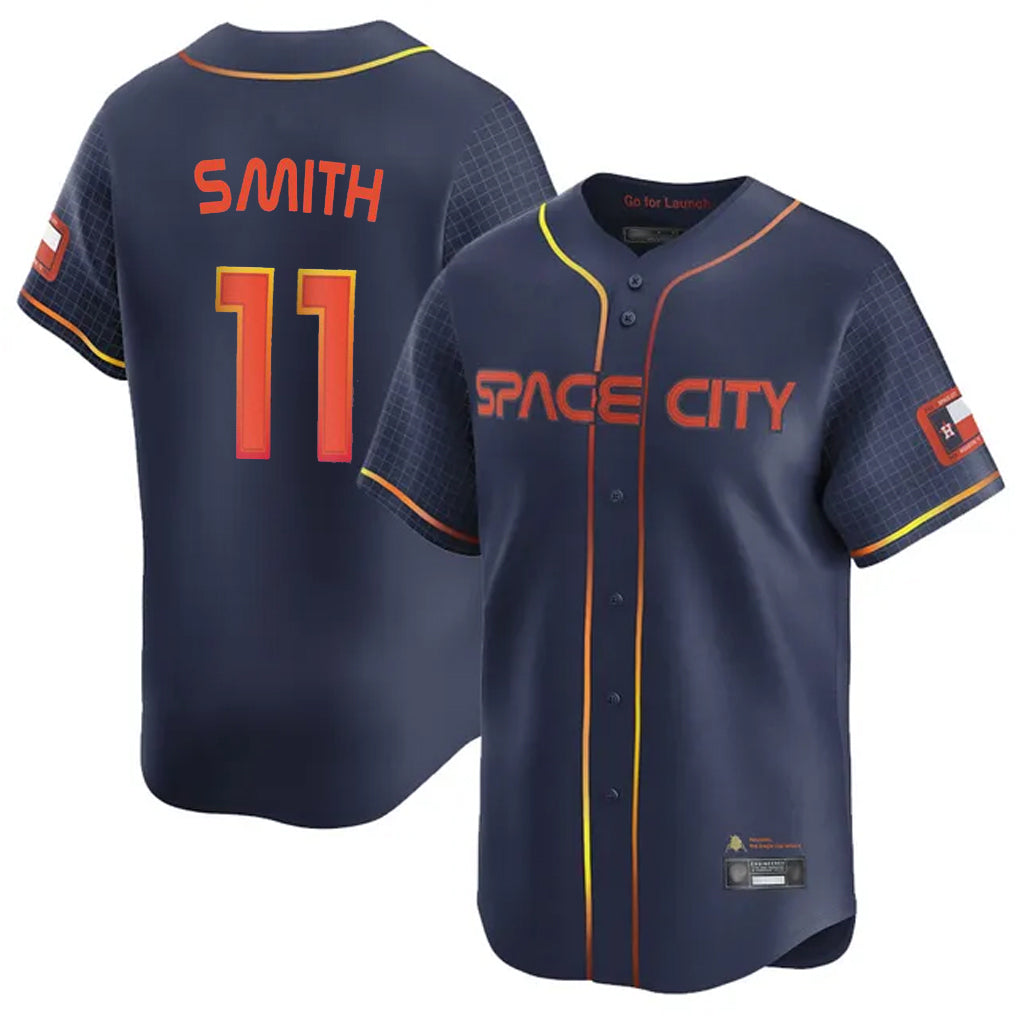 Jamed H.Astros #11 Cam Smith Player Navy City Connect Home Limited Stitched Jerseys