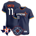 Jamed H.Astros #11 Cam Smith Player Navy City Connect Texas Patch Vapor Premier Limited Elite Home Stitched Jerseys