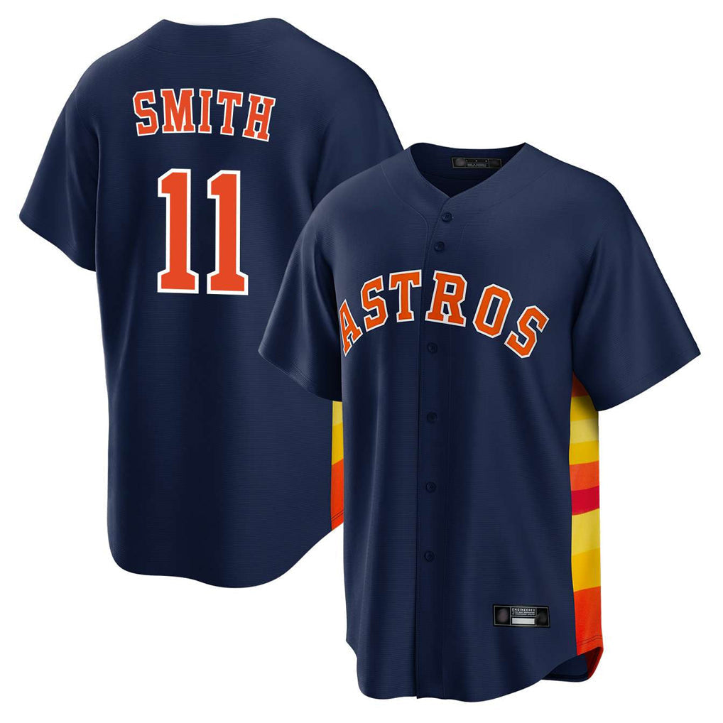 Jamed H.Astros #11 Cam Smith Player Navy Home Game Stitched Jerseys