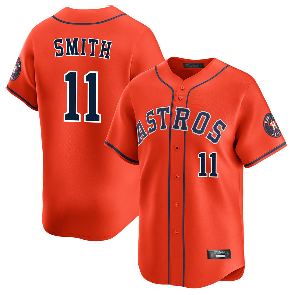 Jamed H.Astros #11 Cam Smith Player Orange Home Limited Stitched Jerseys