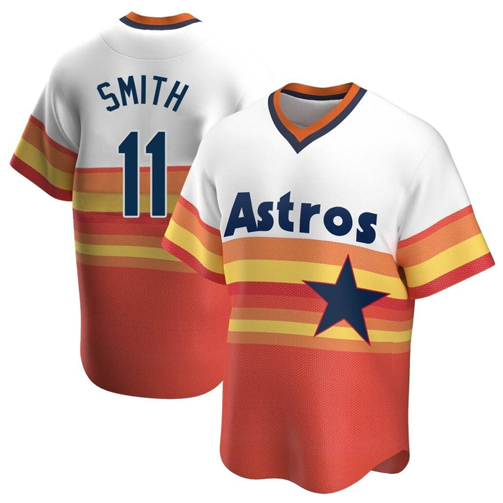 Jamed H.Astros #11 Cam Smith Player Rainbow Cooperstown Collection T-shirt Stitched Jerseys