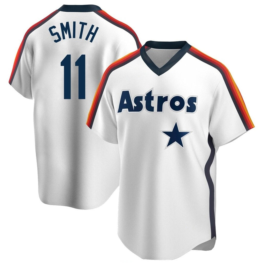 Jamed H.Astros #11 Cam Smith Player White Cooperstown Collection T-shirt Stitched Jerseys