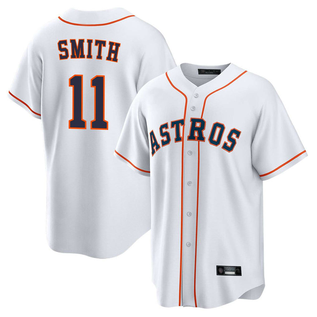Jamed H.Astros #11 Cam Smith Player White Home Game Stitched Jerseys