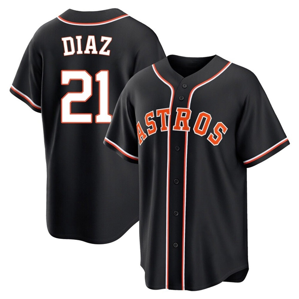 Jamed H.Astros #21 Yainer Diaz Player Black Fashion Out Home Game Stitched Jerseys