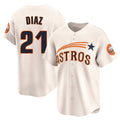 Jamed H.Astros #21 Yainer Diaz Player Cream Throwback Cooperstown Collection Limited Stitched Jerseys