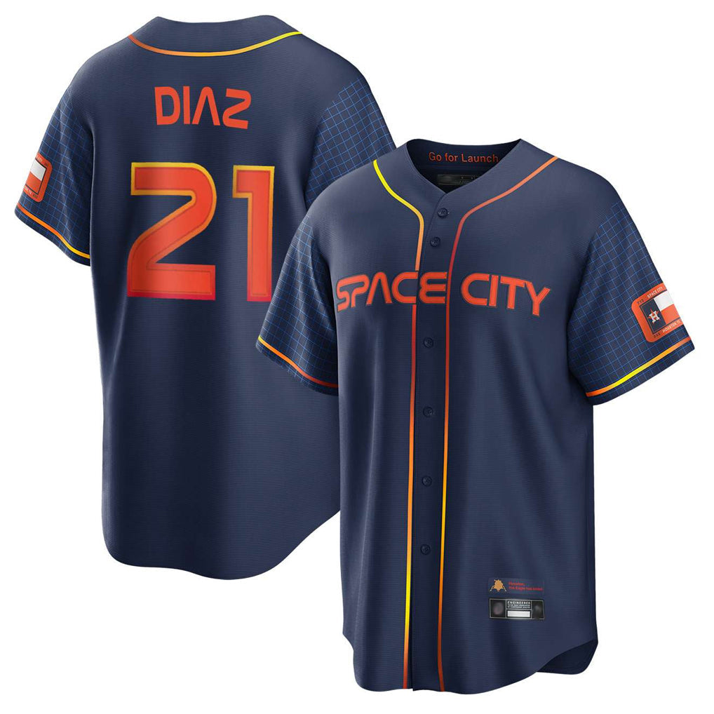 Jamed H.Astros #21 Yainer Diaz Player Navy City Connect Home Game Stitched Jerseys