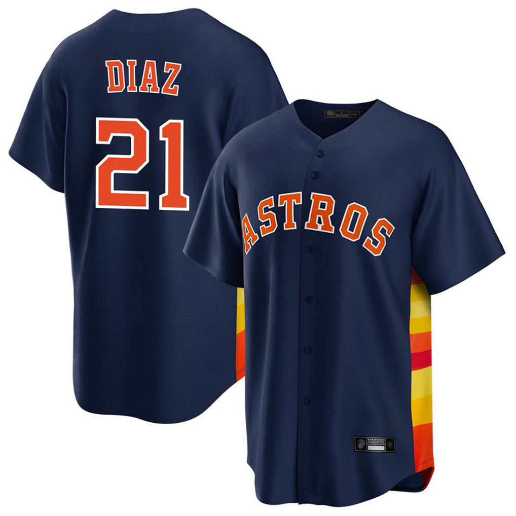 Jamed H.Astros #21 Yainer Diaz Player Navy Home Game Stitched Jerseys