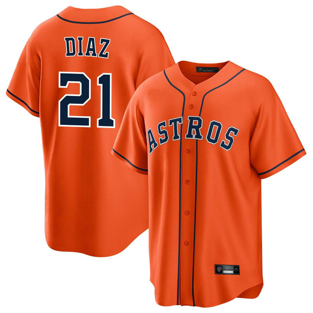 Jamed H.Astros #21 Yainer Diaz Player Orange Home Game Stitched Jerseys