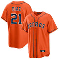Jamed H.Astros #21 Yainer Diaz Player Orange Home Game Stitched Jerseys