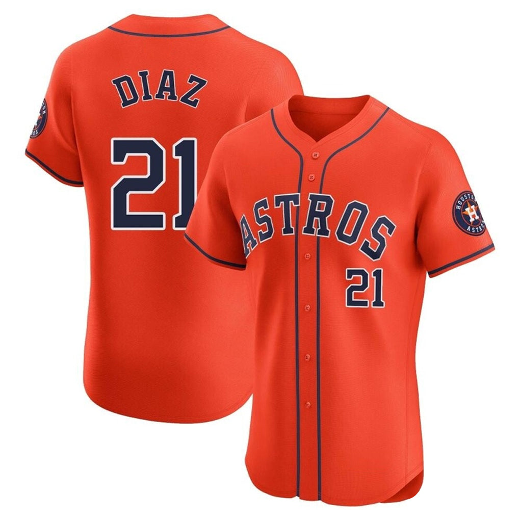 Jamed H.Astros #21 Yainer Diaz Player Orange Home Limited Elite Stitched Jerseys