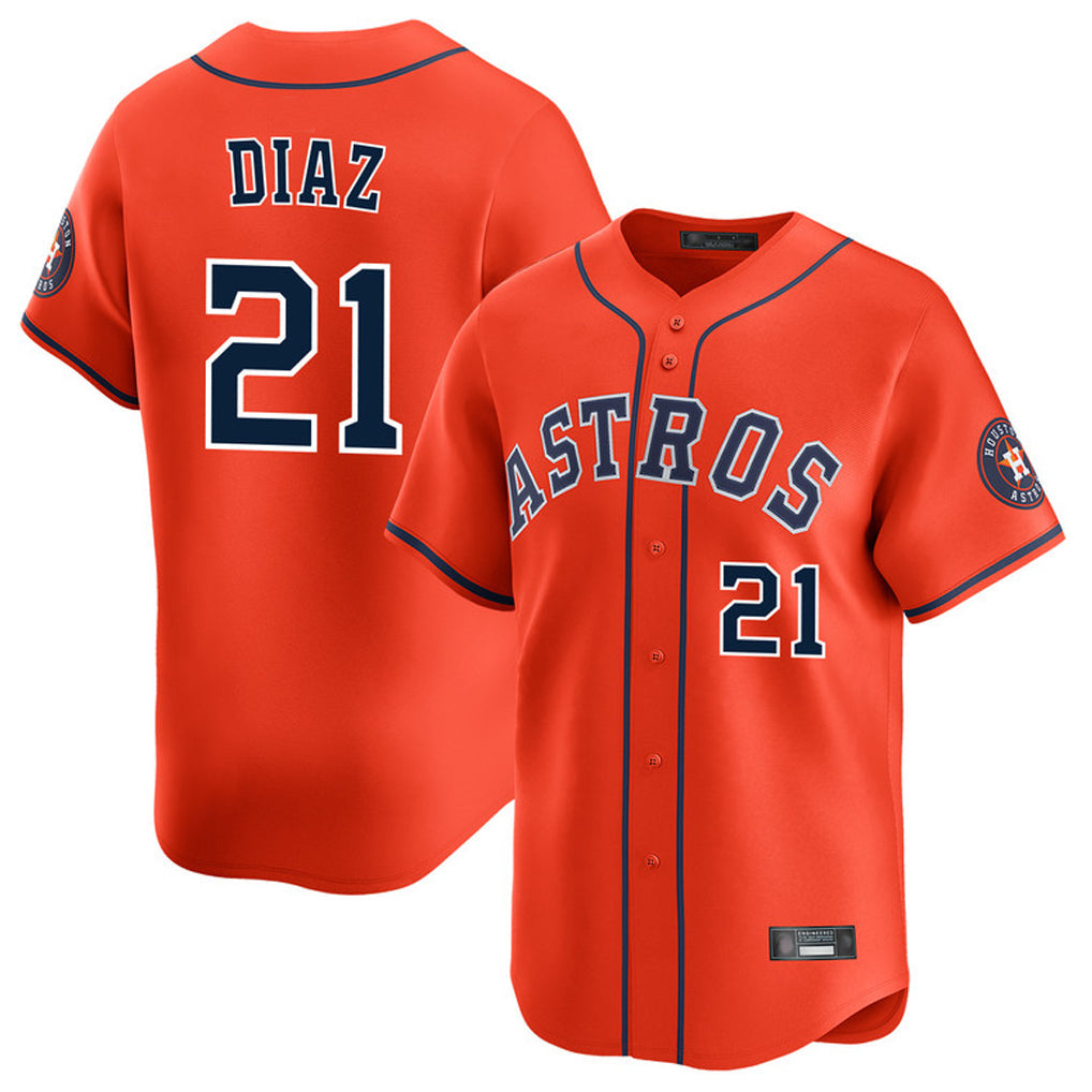 Jamed H.Astros #21 Yainer Diaz Player Orange Home Limited Stitched Jerseys