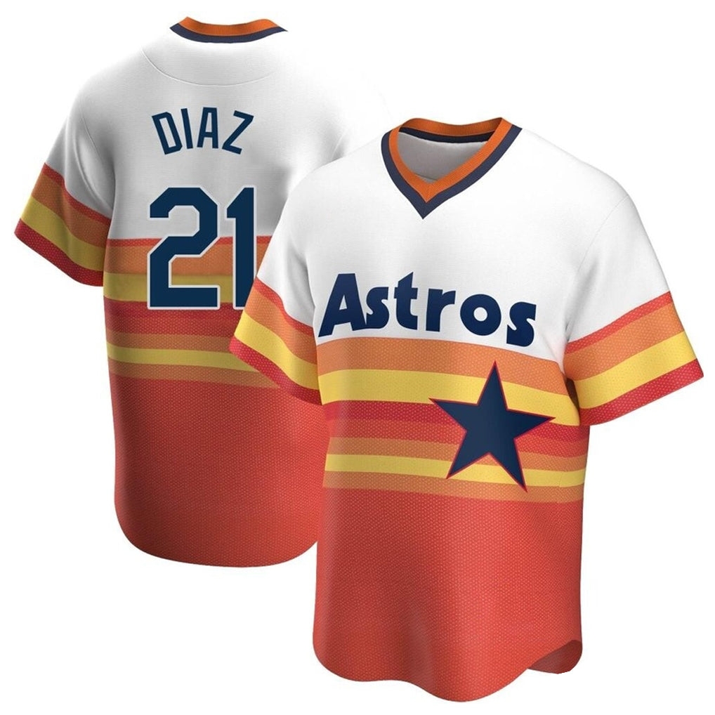 Jamed H.Astros #21 Yainer Diaz Player Rainbow Cooperstown Collection T-shirt Stitched Jerseys