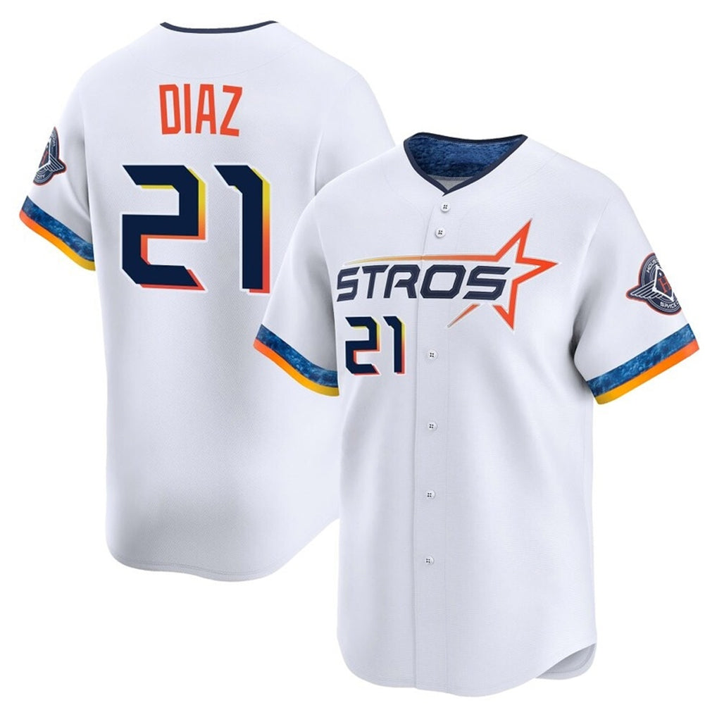 Jamed H.Astros #21 Yainer Diaz Player White City Connect Limited Home Stitched Jerseys
