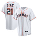 Jamed H.Astros #21 Yainer Diaz Player White Home Game Stitched Jerseys