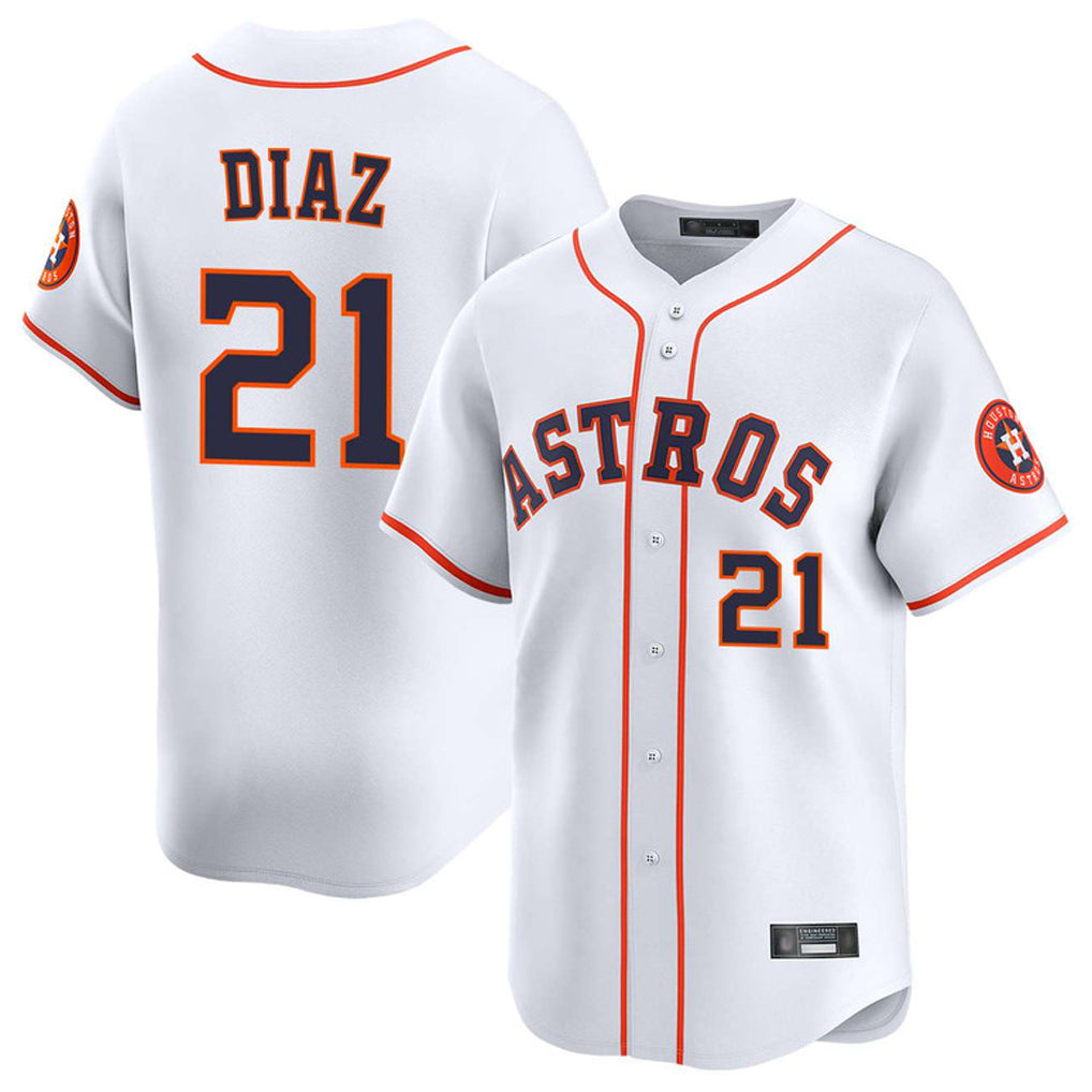 Jamed H.Astros #21 Yainer Diaz Player White Home Limited Stitched Jerseys