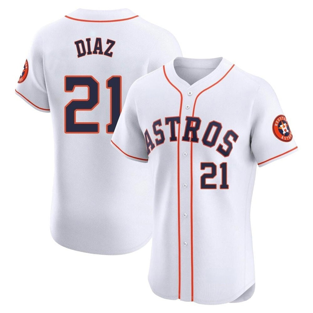 Jamed H.Astros #21 Yainer Diaz Player White Limited Elite Home Stitched Jerseys