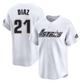 Jamed H.Astros #21 Yainer Diaz Player White Throwback Cooperstown Collection Limited Stitched Jerseys
