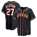 Jamed H.Astros #27 Jose Altuve Player Black Fashion Out Home Game Stitched Jerseys