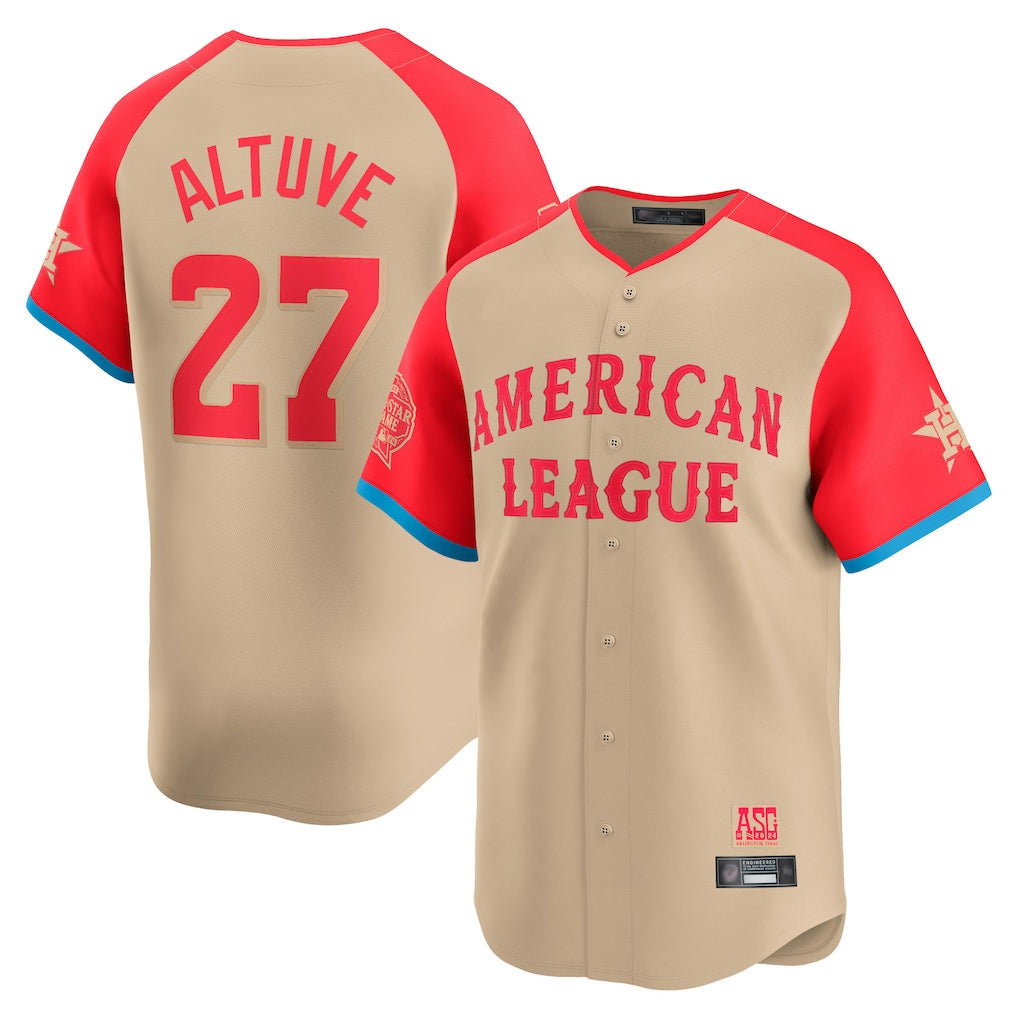 Jamed H.Astros #27 Jose Altuve Player Cream American League All-Star Game Limited Stitched Jerseys