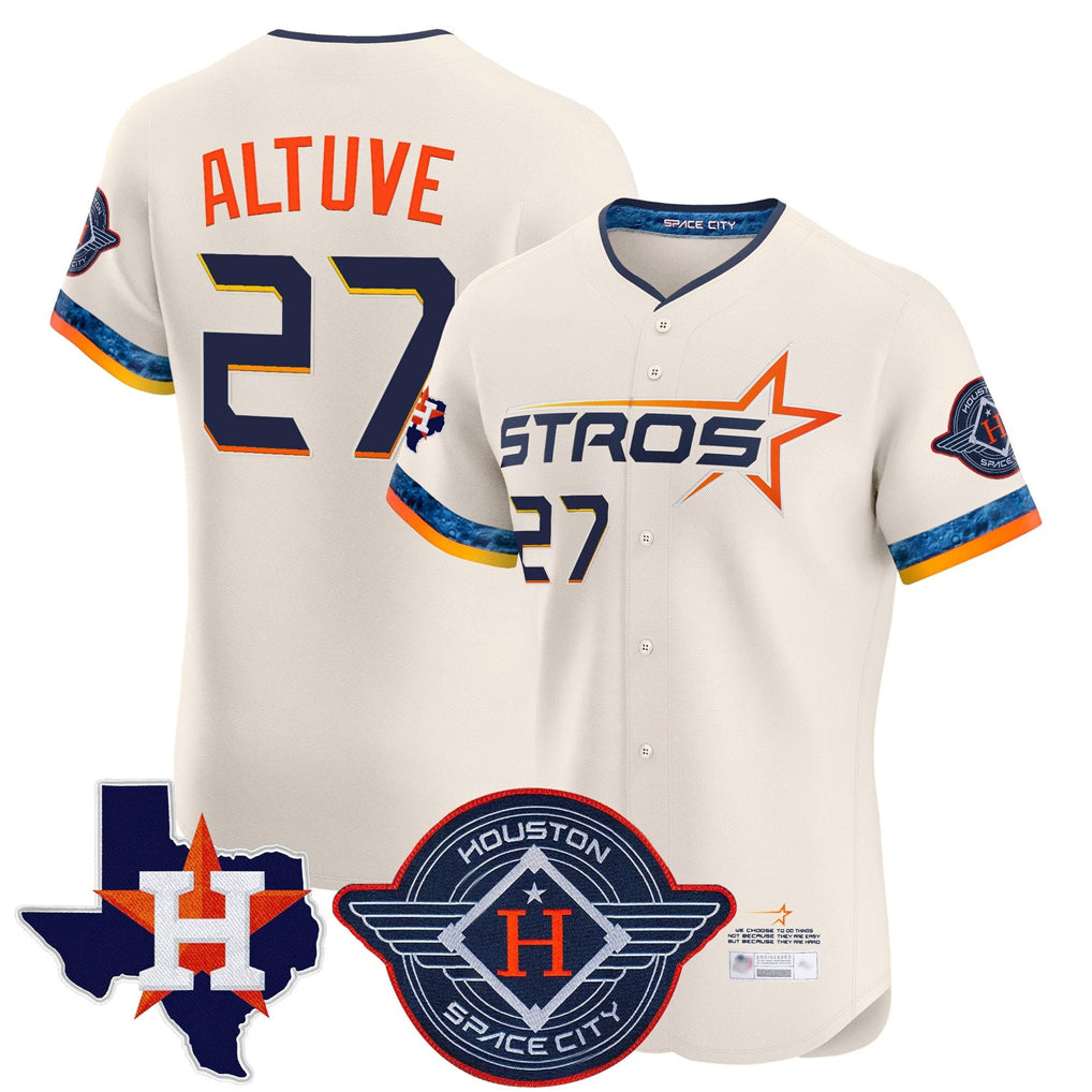 Jamed H.Astros #27 Jose Altuve Player Cream City Connect Texas Patch Vapor Premier Limited Elite Home Stitched Jerseys