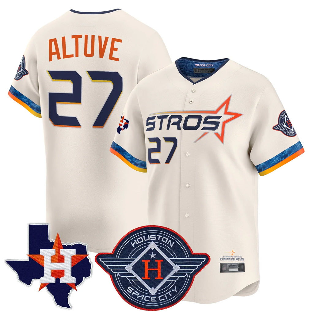 Jamed H.Astros #27 Jose Altuve Player Cream City Connect Texas Patch Vapor Premier Limited Home Stitched Jerseys