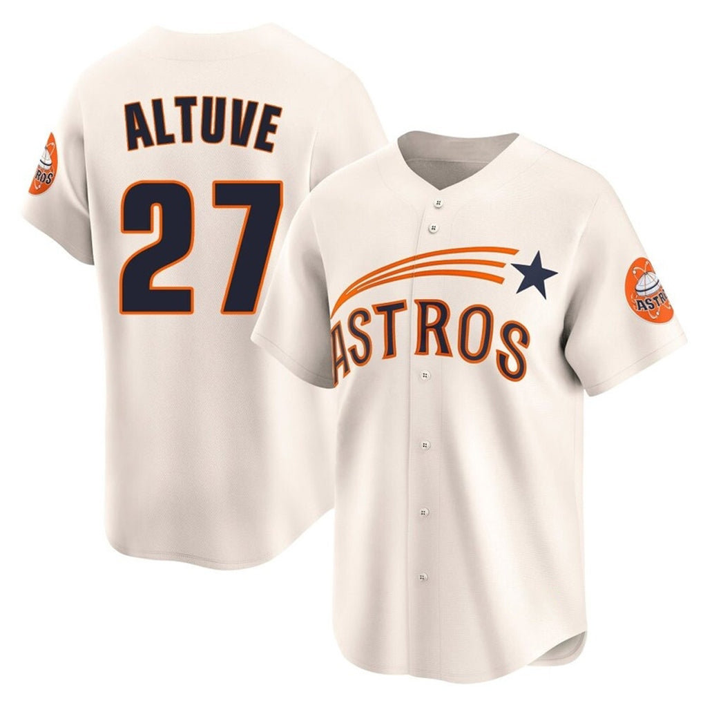 Jamed H.Astros #27 Jose Altuve Player Cream Throwback Cooperstown Collection Limited Stitched Jerseys