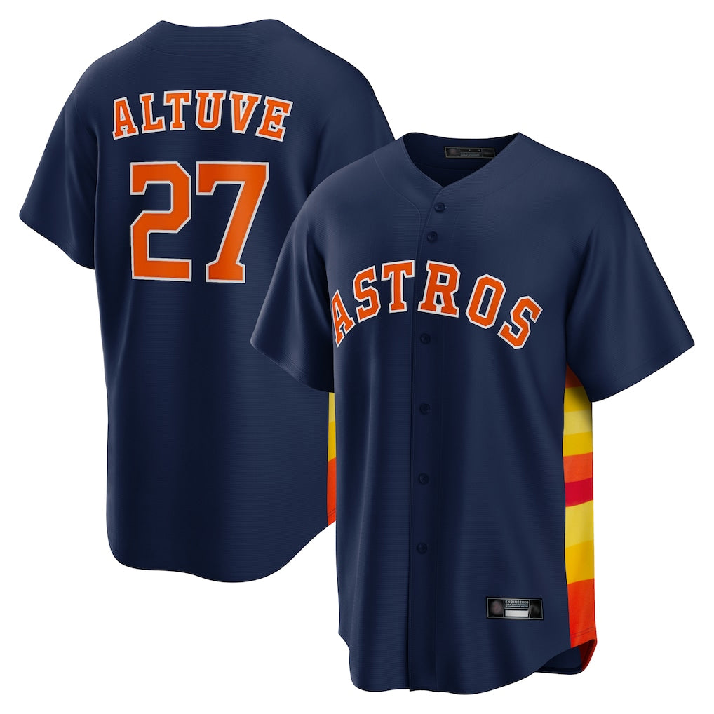 Jamed H.Astros #27 Jose Altuve Player Navy Home Game Stitched Jerseys