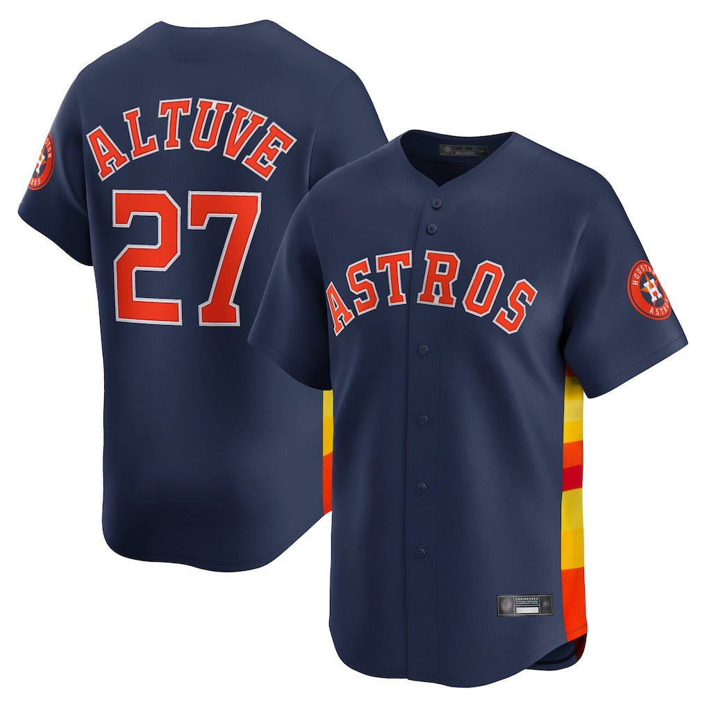 Jamed H.Astros #27 Jose Altuve Player Navy Home Limited Stitched Jerseys