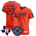 Jamed H.Astros #27 Jose Altuve Player Orange City Connect Texas Patch Vapor Premier Limited Elite Home Stitched Jerseys