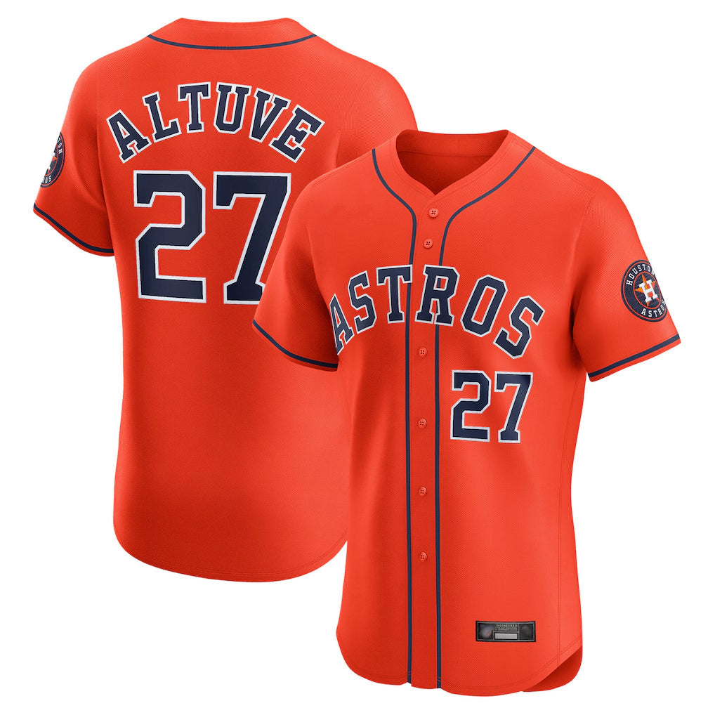 Jamed H.Astros #27 Jose Altuve Player Orange Home Limited Elite Stitched Jerseys