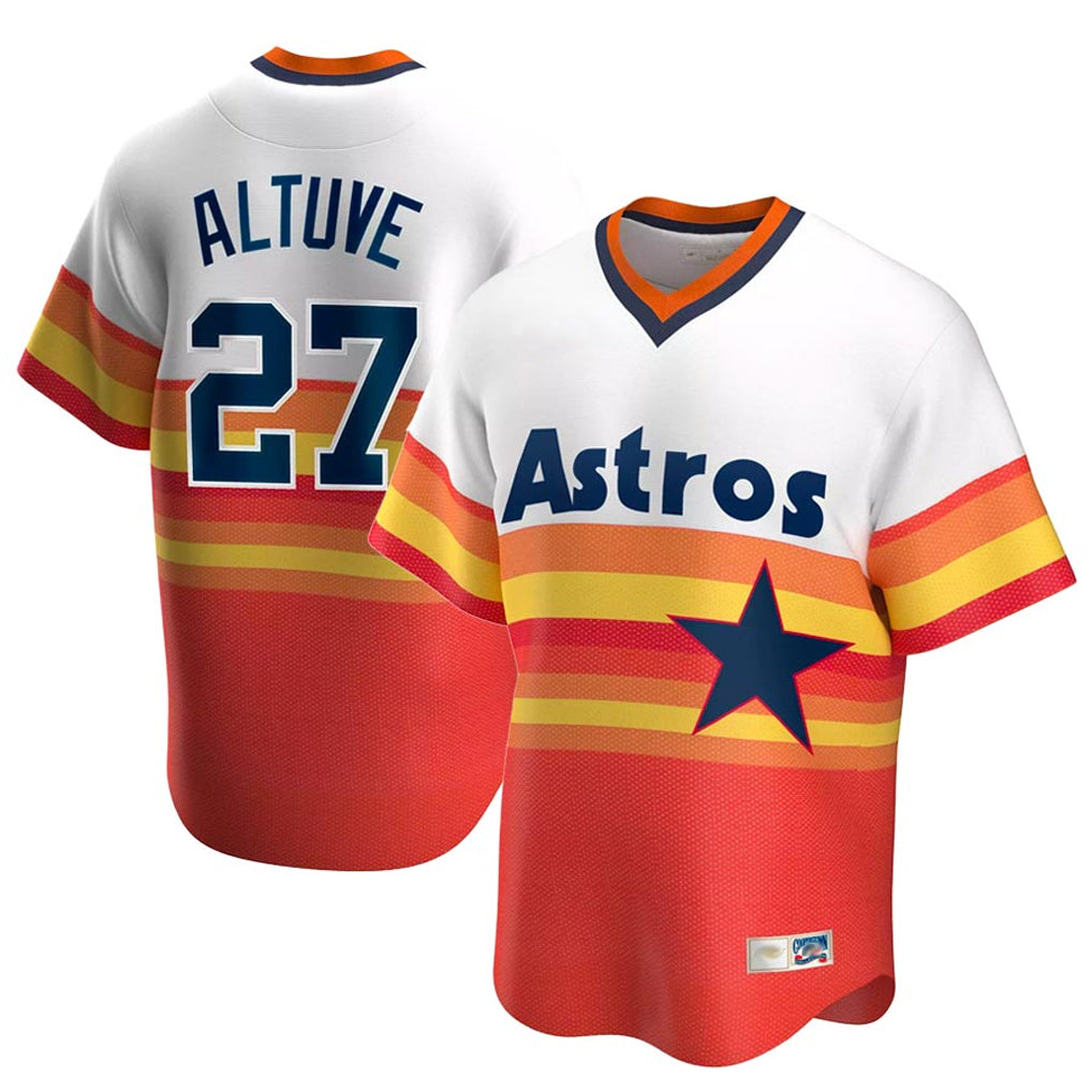 Jamed H.Astros #27 Jose Altuve Player Rainbow Cooperstown Collection T-shirt Stitched Jerseys