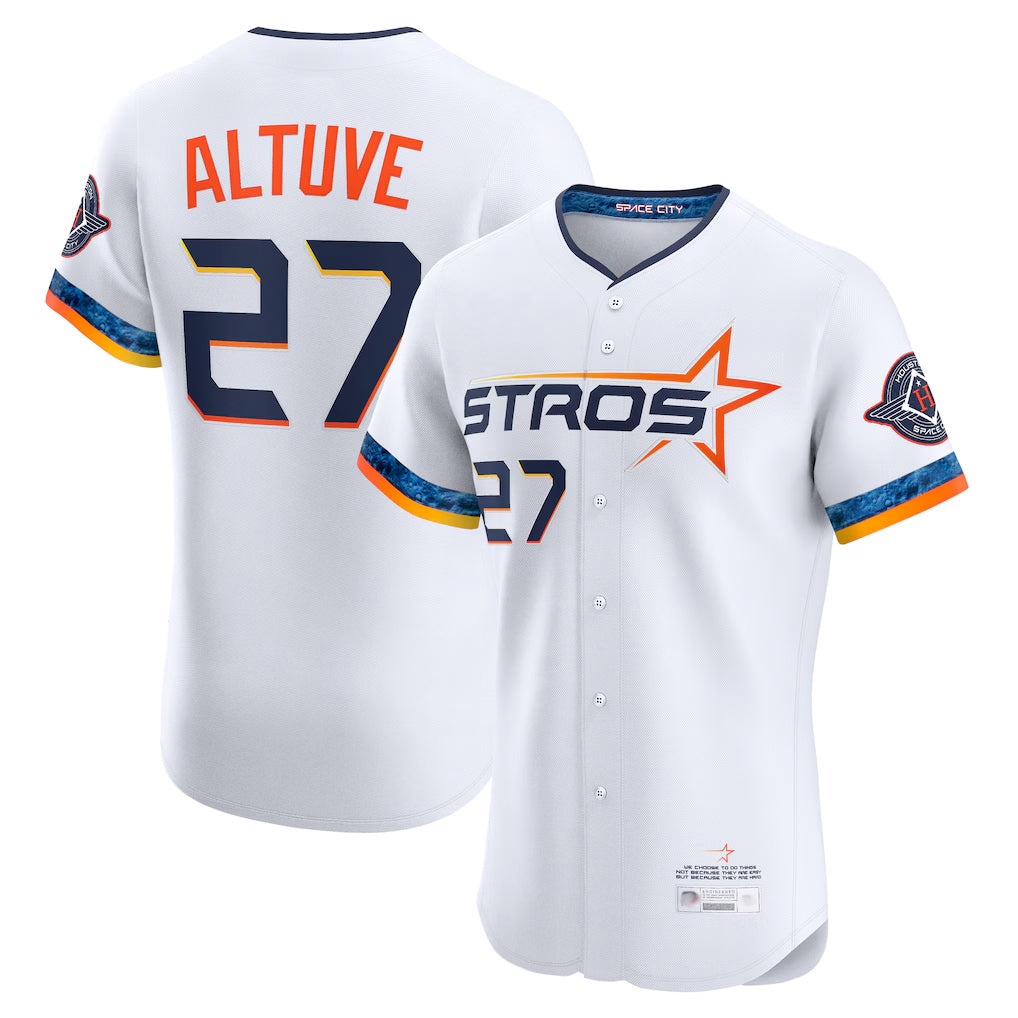 Jamed H.Astros #27 Jose Altuve Player White City Connect Limited Elite Home Stitched Jerseys