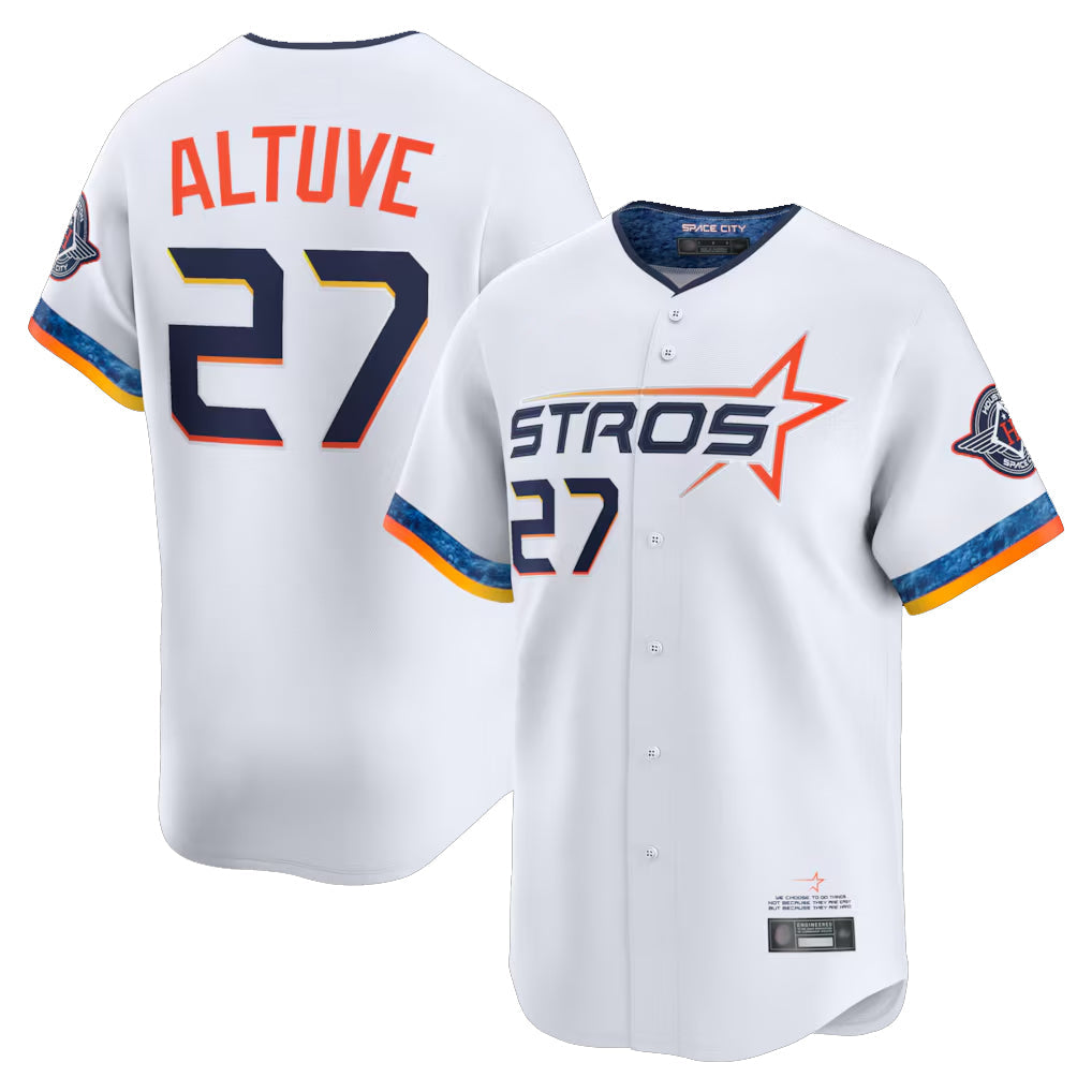 Jamed H.Astros #27 Jose Altuve Player White City Connect Limited Home Stitched Jerseys