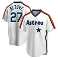Jamed H.Astros #27 Jose Altuve Player White Cooperstown Collection T-shirt Stitched Jerseys