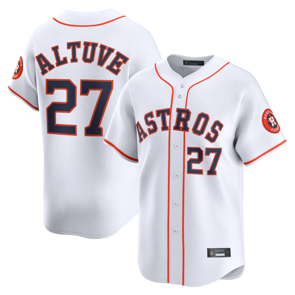 Jamed H.Astros #27 Jose Altuve Player White Home Limited Stitched Jerseys