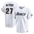 Jamed H.Astros #27 Jose Altuve Player White Throwback Cooperstown Collection Limited Stitched Jerseys