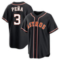 Jamed H.Astros #3 Jeremy Pe?a Player Black Fashion Out Home Game Stitched Jerseys
