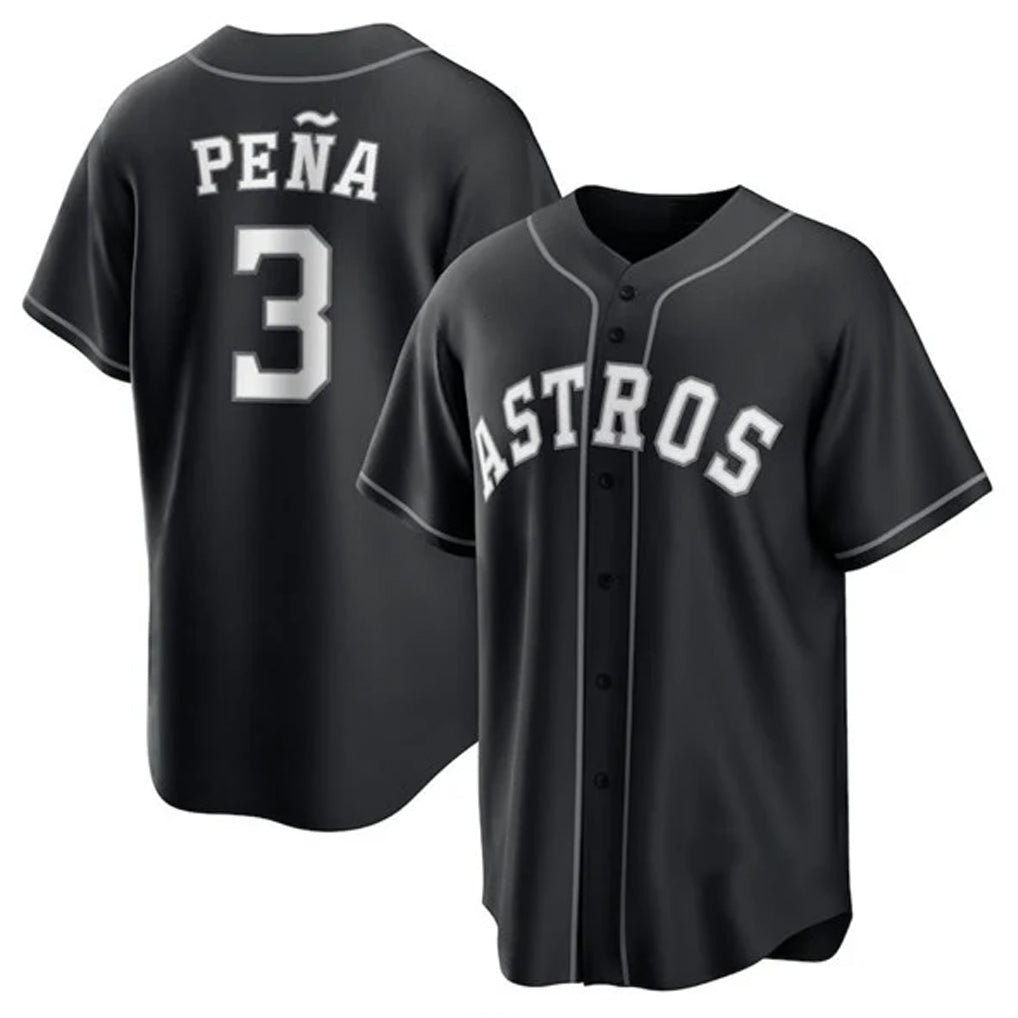Jamed H.Astros #3 Jeremy Pe?a Player Black Home Game Stitched Jerseys
