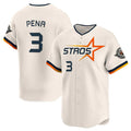 Jamed H.Astros #3 Jeremy Pe?a Player Cream Limited Home Stitched Jerseys