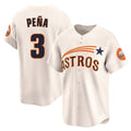Jamed H.Astros #3 Jeremy Pe?a Player Cream Throwback Cooperstown Collection Limited Stitched Jerseys