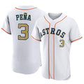 Jamed H.Astros #3 Jeremy Pe?a Player Gold Collection Limited Elite Home Stitched Jerseys