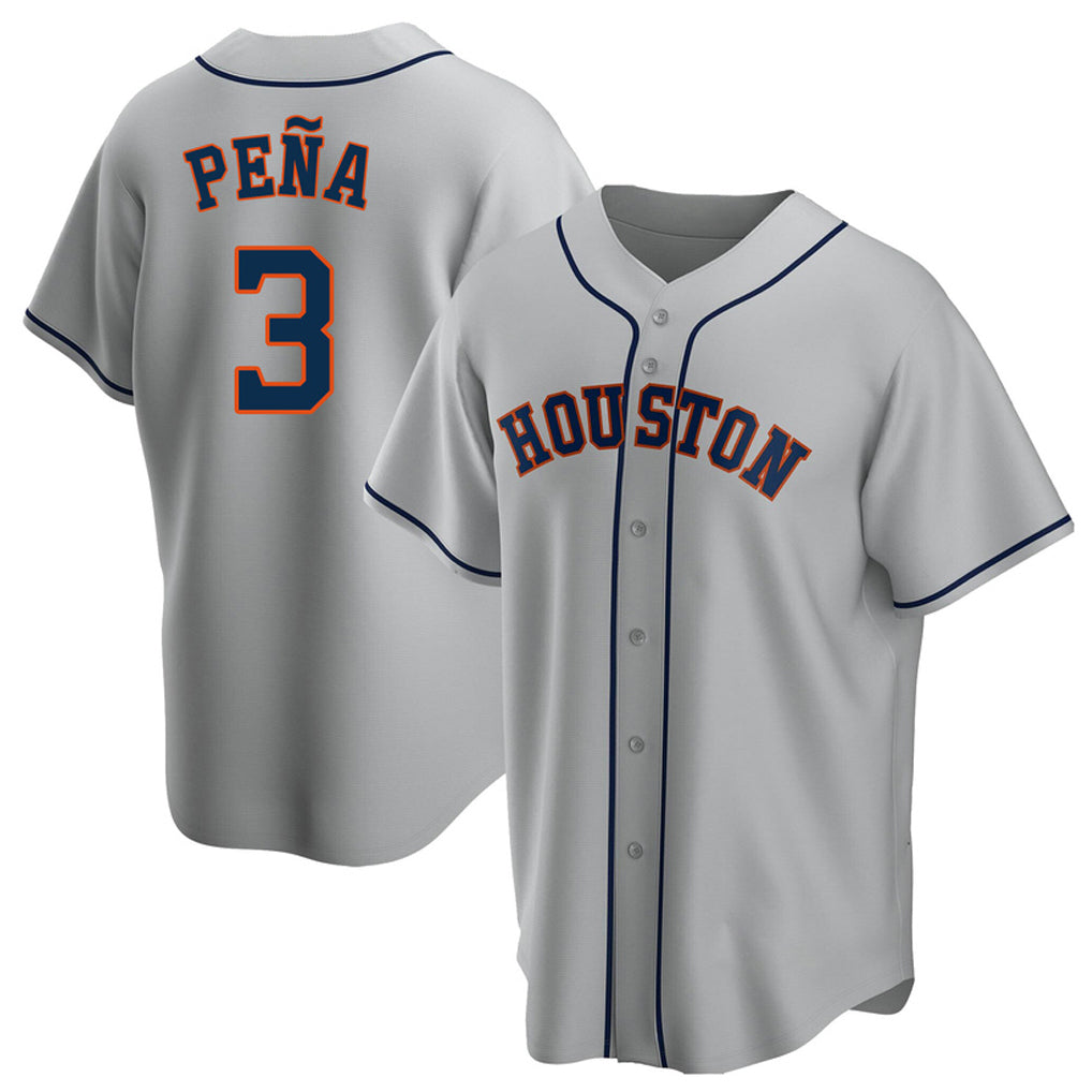 Jamed H.Astros #3 Jeremy Pe?a Player Gray Home Game Stitched Jerseys