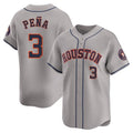 Jamed H.Astros #3 Jeremy Pe?a Player Gray Home Limited Stitched Jerseys