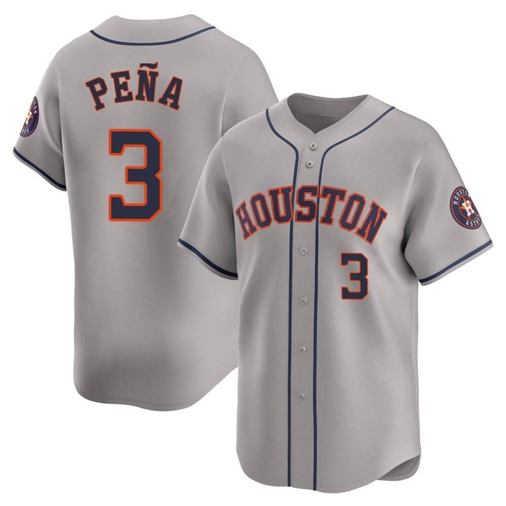 Jamed H.Astros #3 Jeremy Pe?a Player Gray Home Limited Stitched Jerseys