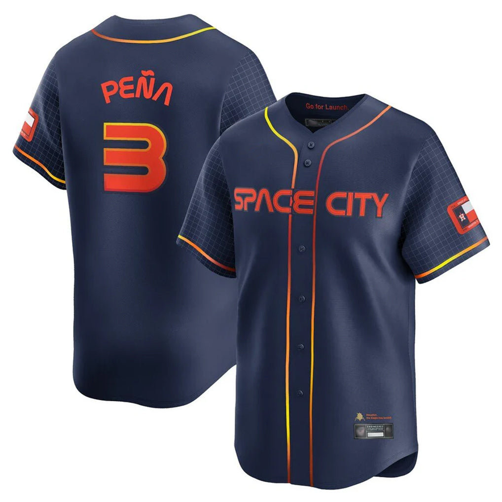 Jamed H.Astros #3 Jeremy Pe?a Player Navy City Connect Home Limited Stitched Jerseys