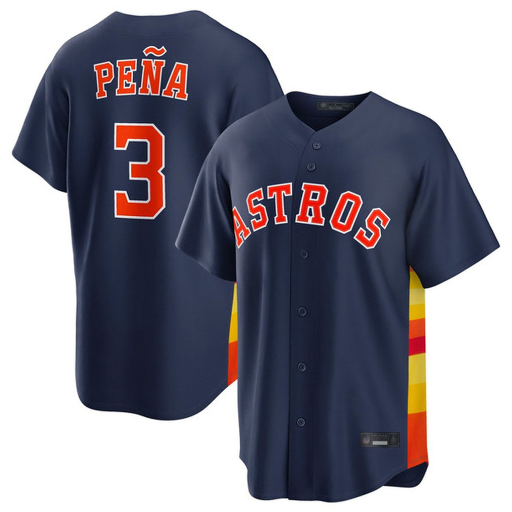 Jamed H.Astros #3 Jeremy Pe?a Player Navy Home Game Stitched Jerseys